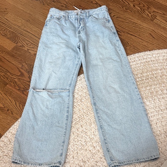 Pacsun Unisex Stylish Light Blue Women's Jeans extra baggy - Picture 3 of 16